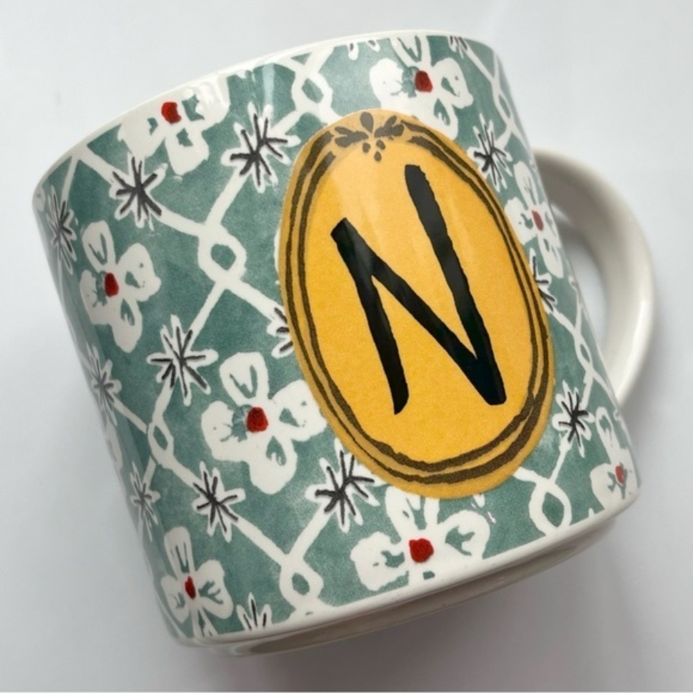 Anthropologie ⢠Letter Initial N Mug Ceramic Alexandre Dumas